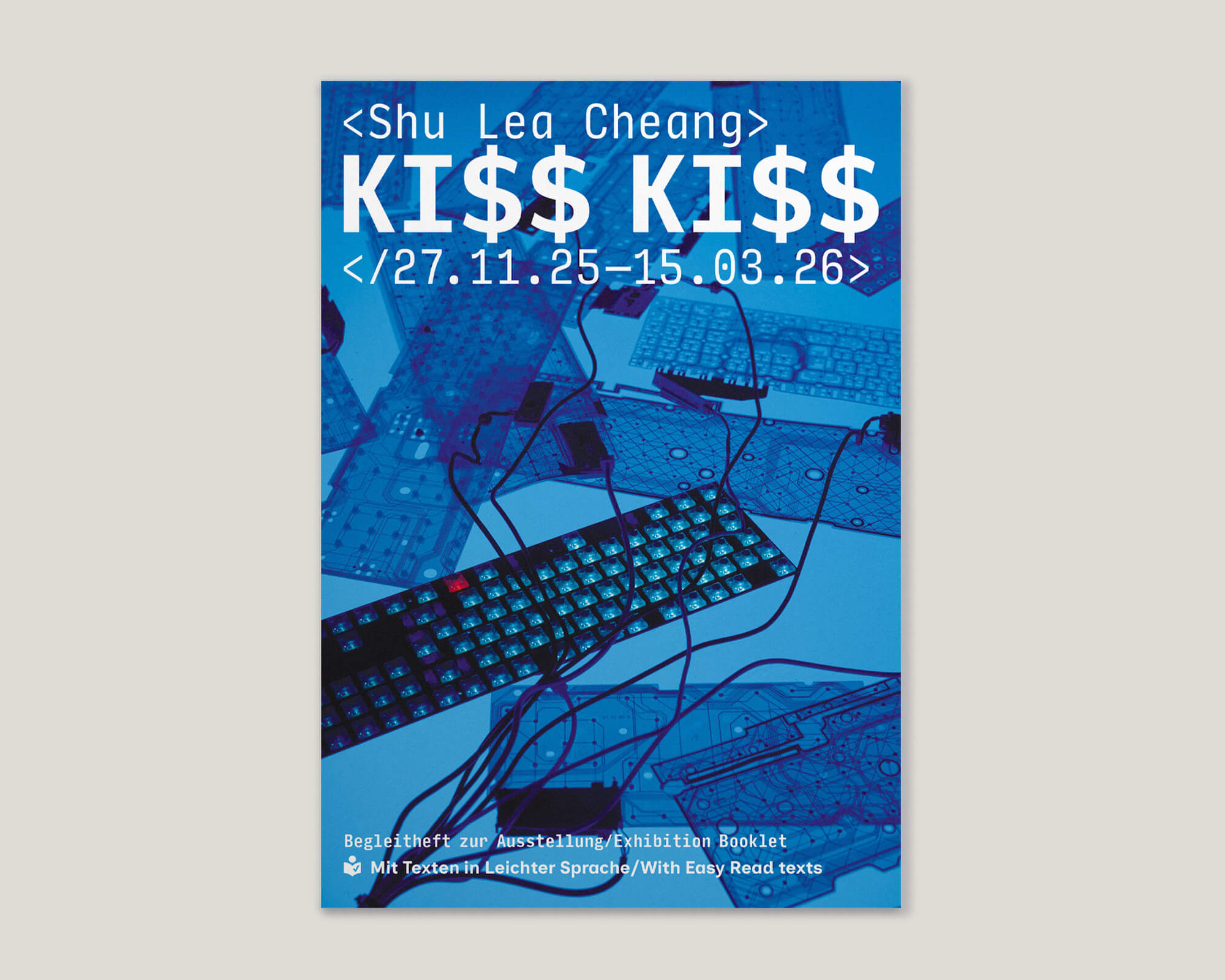 Büro Gestalten: Begleitheft zur Ausstellung »KI$$ KI$$« (Shu Lea Cheang, Ludwig Forum Aachen 2025/26), Cover des Booklets