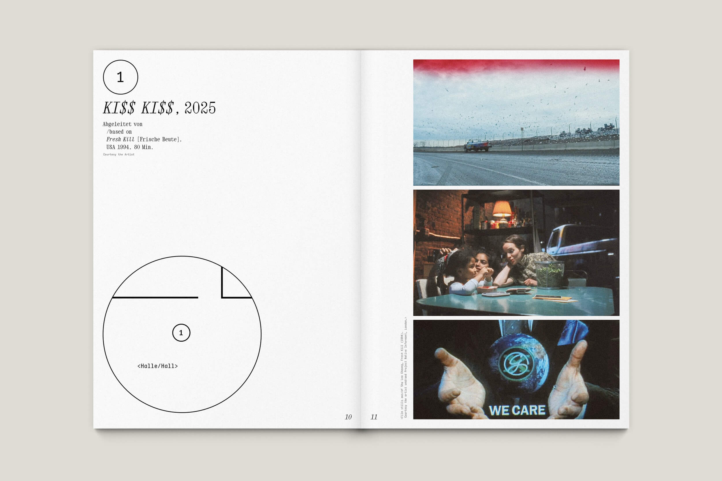 Büro Gestalten: Begleitheft zur Ausstellung »KI$$ KI$$« (Shu Lea Cheang, Ludwig Forum Aachen 2025/26), S. 10–11 des Booklets