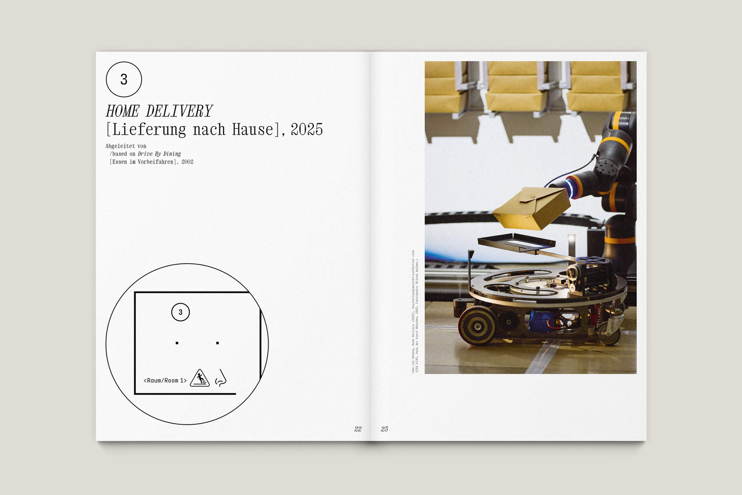 Büro Gestalten: Begleitheft zur Ausstellung »KI$$ KI$$« (Shu Lea Cheang, Ludwig Forum Aachen 2025/26), S. 22–23 des Booklets