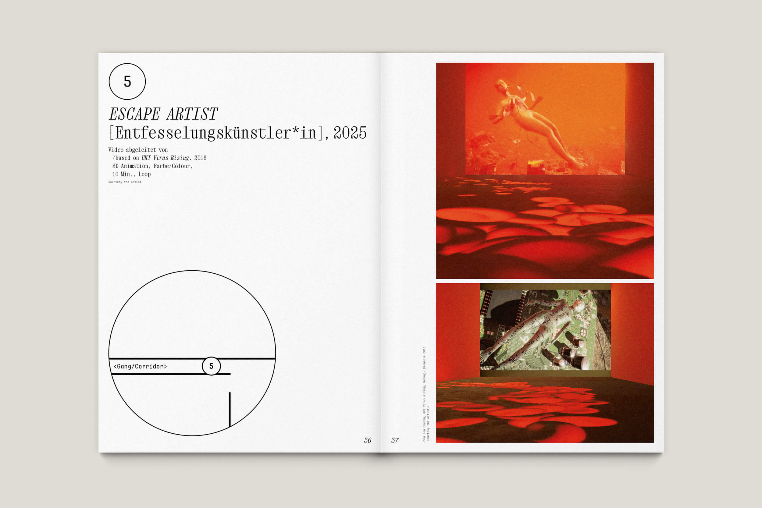 Büro Gestalten: Begleitheft zur Ausstellung »KI$$ KI$$« (Shu Lea Cheang, Ludwig Forum Aachen 2025/26), S. 36–37 des Booklets