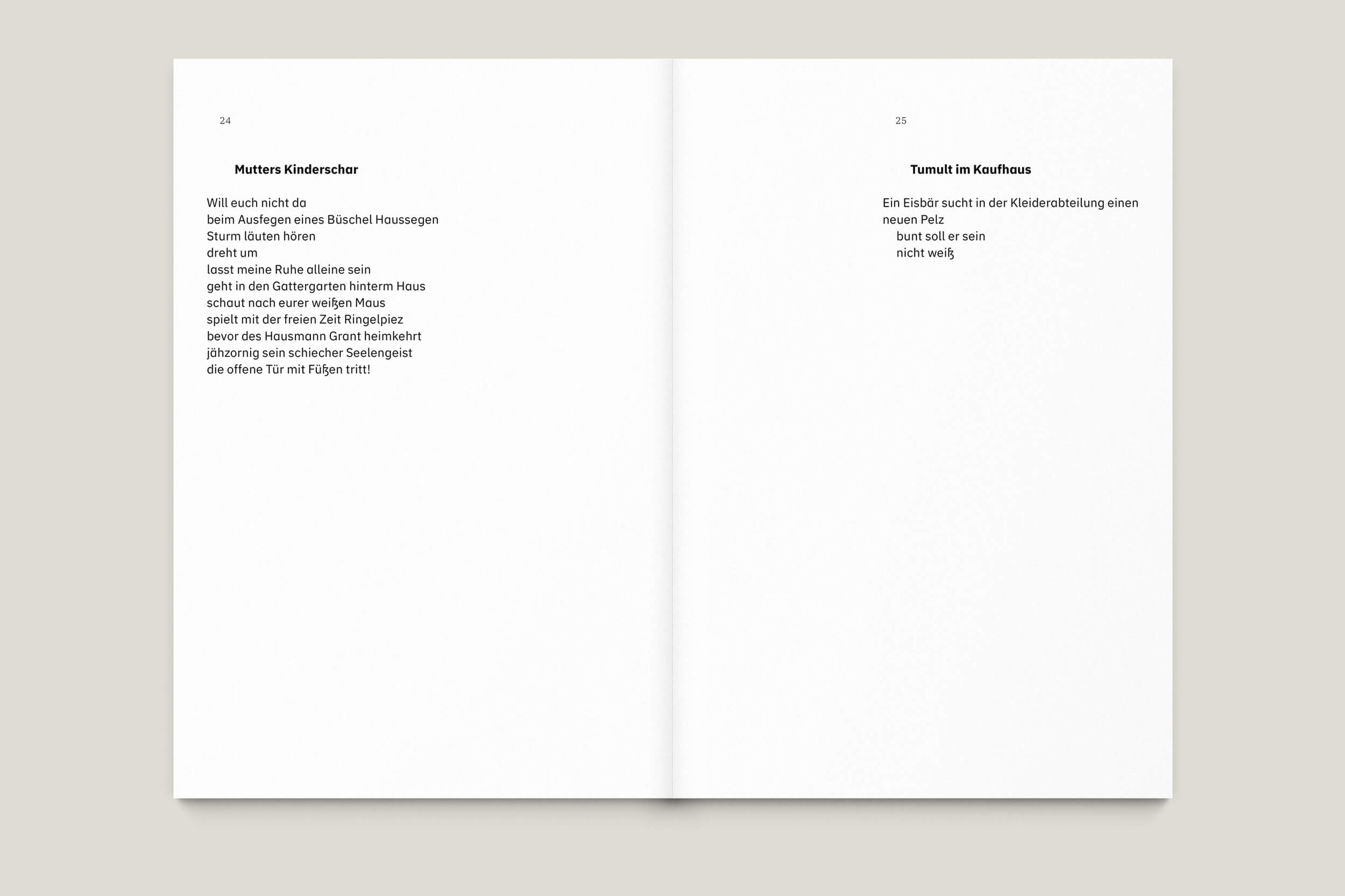 Büro Gestalten: Anstiftung zum Gerangel, Gedichtband (S. 24–25, MU)