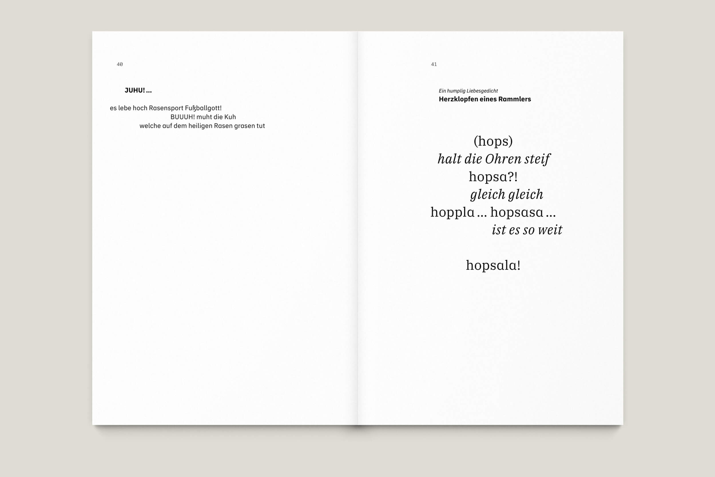 Büro Gestalten: Anstiftung zum Gerangel, Gedichtband (S. 40–41, MU)