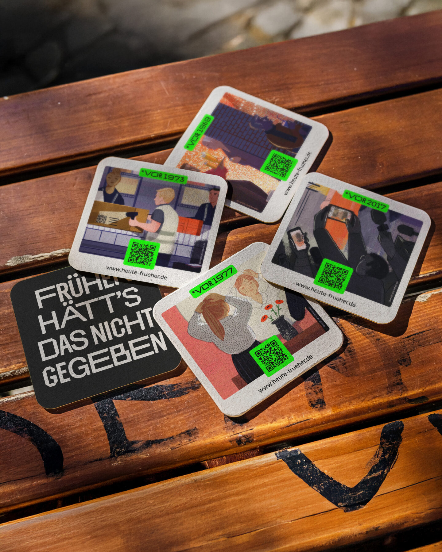 Bierdeckel der Aktion Heute Minus Früher für die AWO Köln