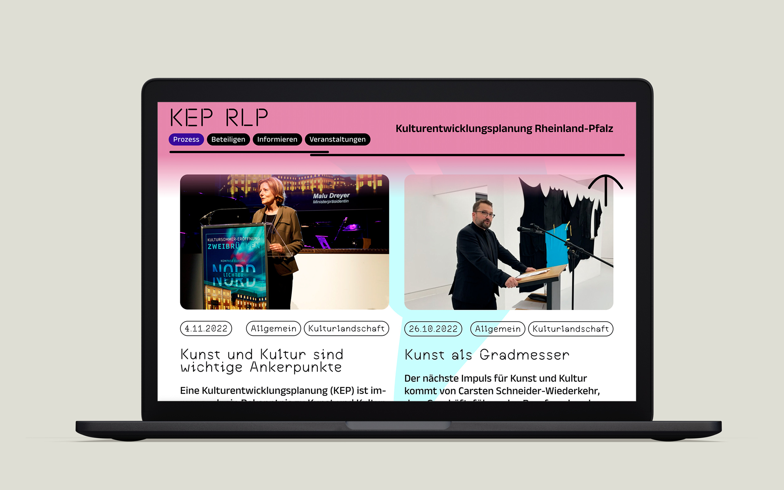 Büro Gestalten: kEP_rLP Projektdesign (Website-Mockup »Prozess«)
