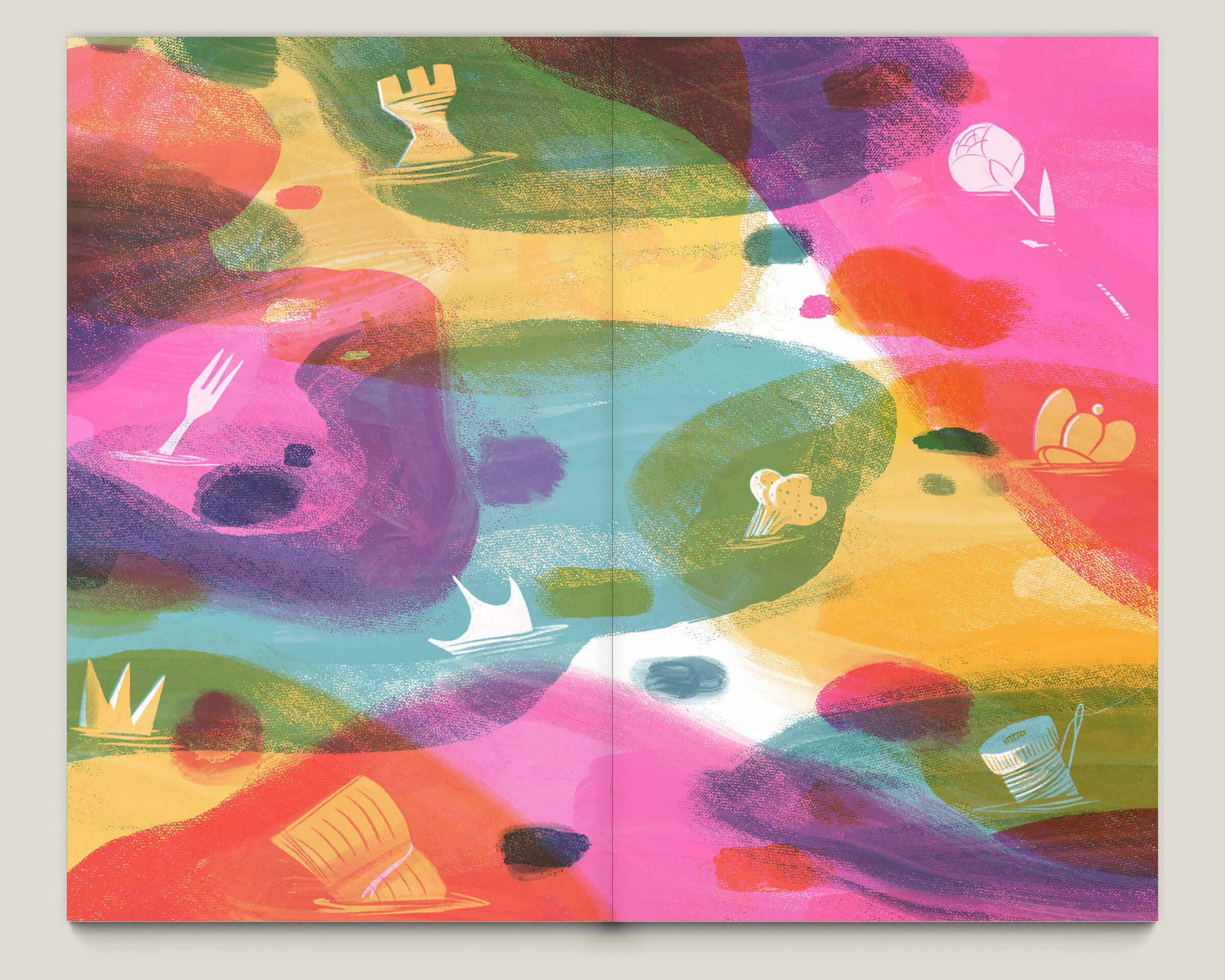 Büro Gestalten: Kolme Kuningatarta – Kinderbuch (Vorsatzpapier, Illustration: Luisa Jung)