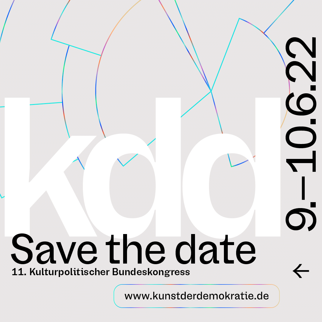 Büro Gestalten: Die Kunst der Demokratie Kongress-Corporate-Design (Save the Date, Insta-Animation)