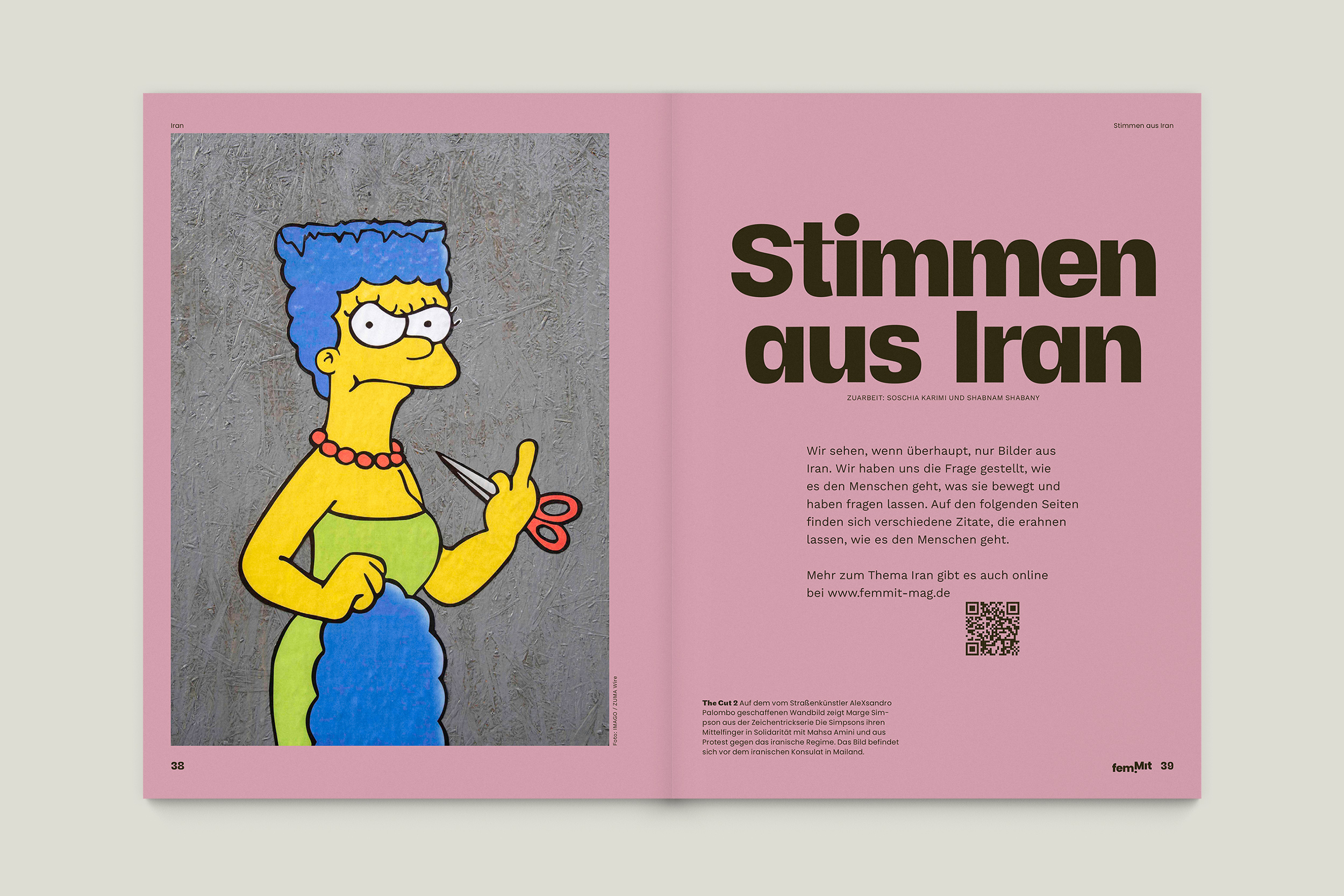 Büro Gestalten: femMit – Magazin für ein neues Miteinander (Innenseiten 38–39)