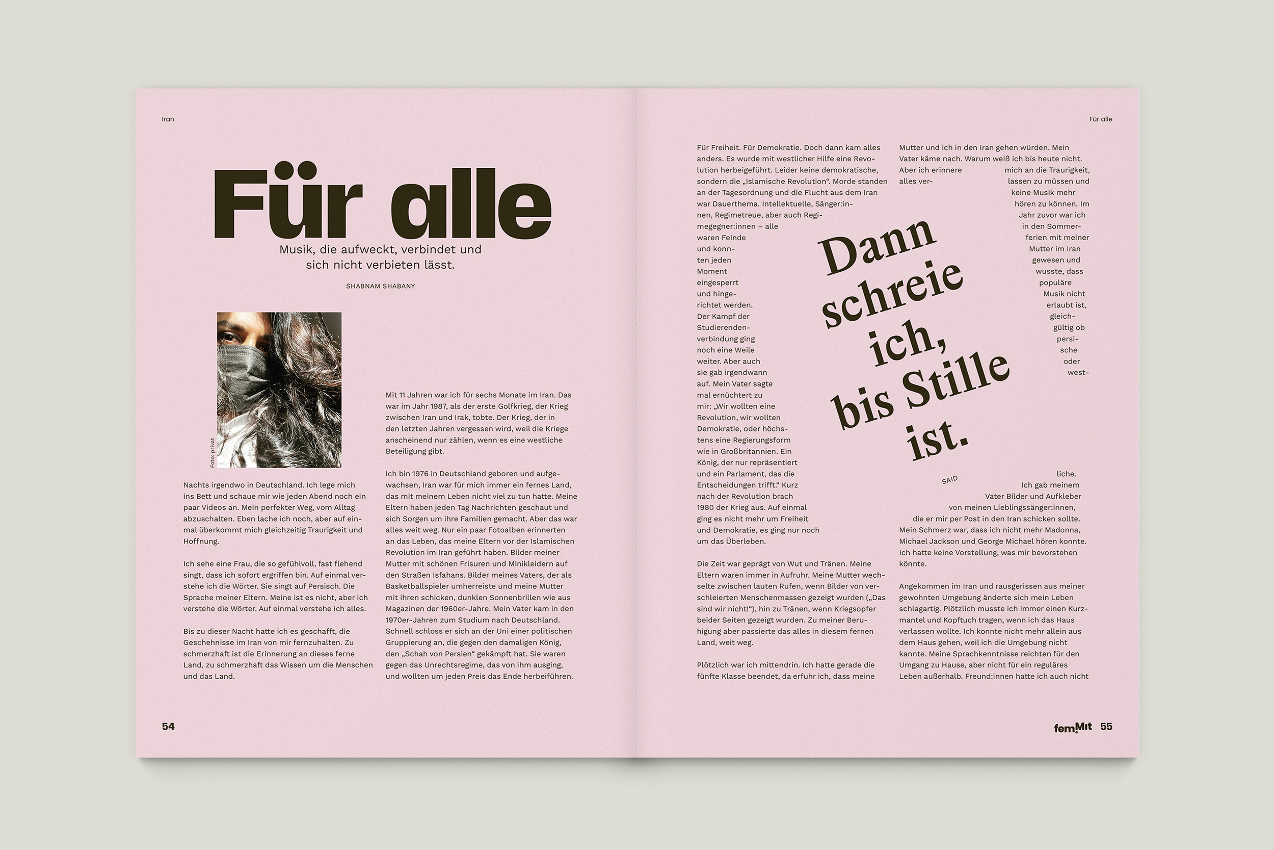 Büro Gestalten: femMit – Magazin für ein neues Miteinander (Innenseiten 54–55)