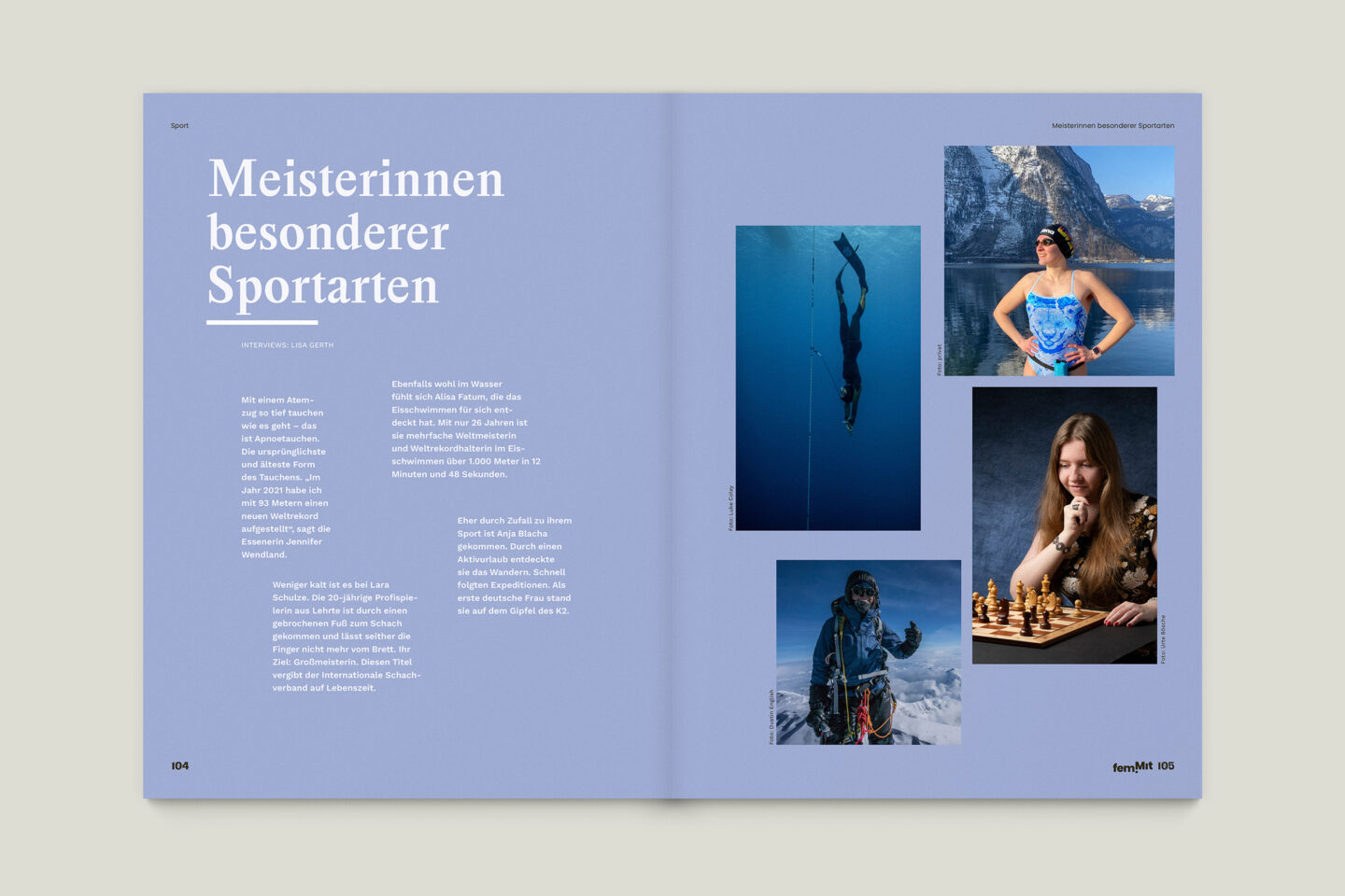 Büro Gestalten: femMit – Magazin für ein neues Miteinander (Innenseiten 104–105)