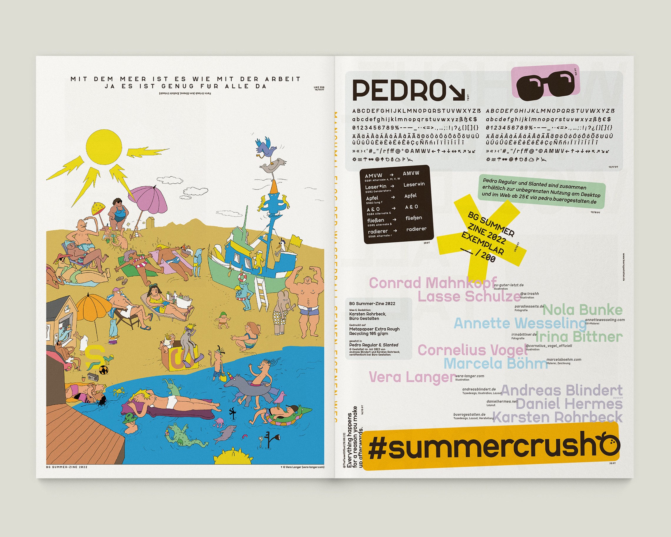 Büro Gestalten: Pedro Schriftmusterheft – Summer-zine 2022 (plain inner 9)