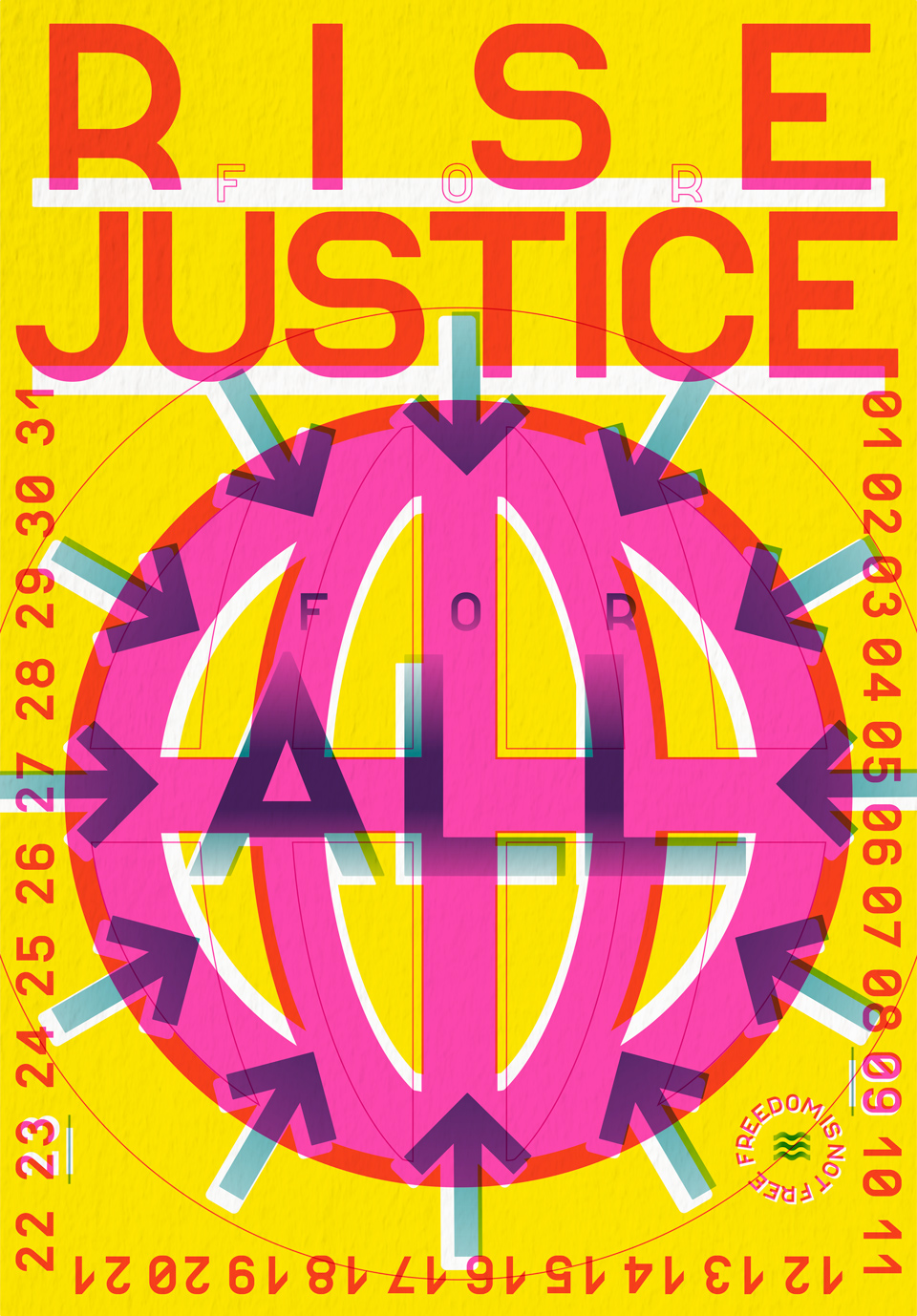 Büro Gestalten: Rise for All for Justice –Awareness-Poster (Risodruck, Beitragsbild)