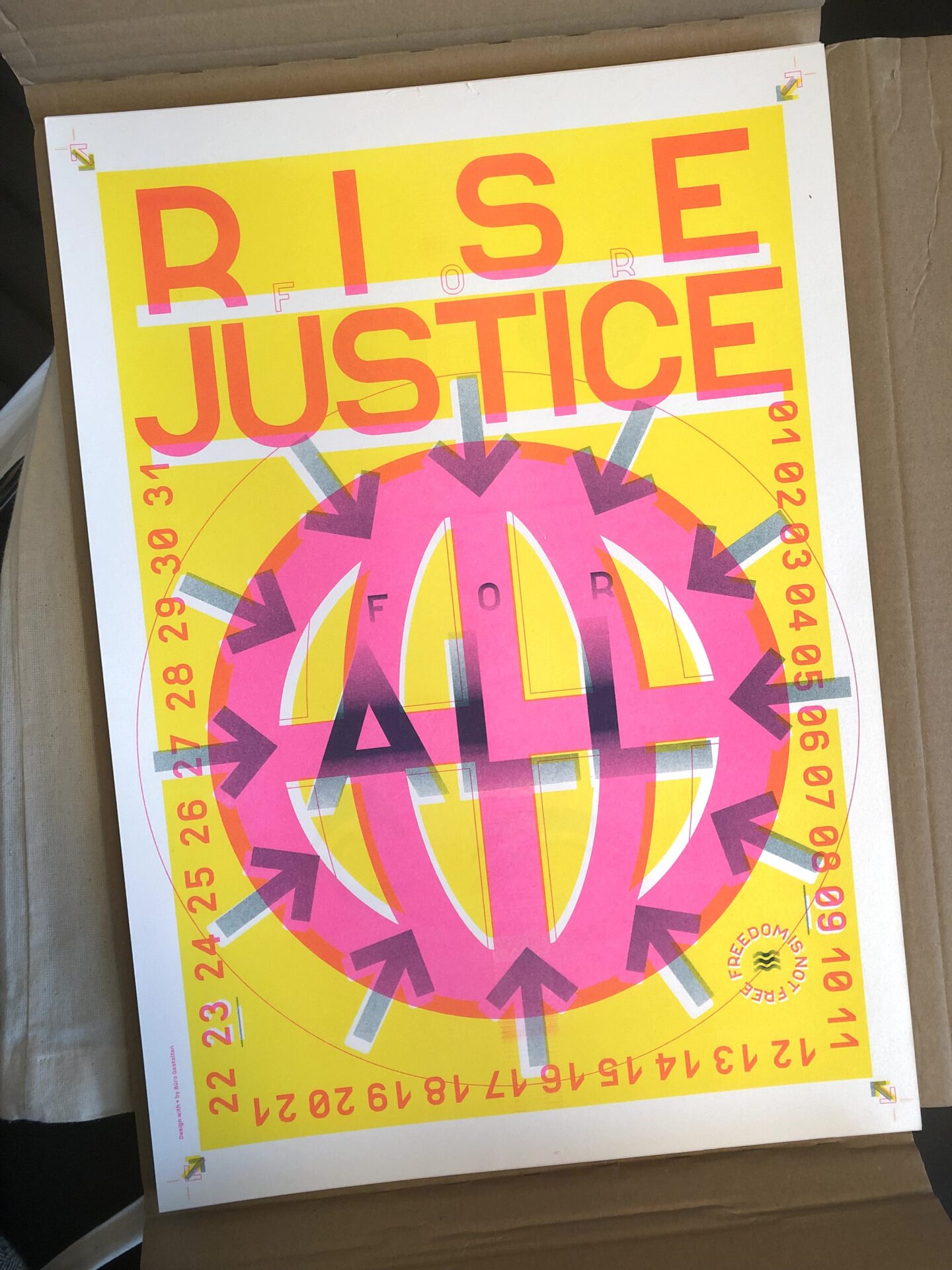 Büro Gestalten: Rise for All for Justice –Awareness-Poster (Risodruck, full)
