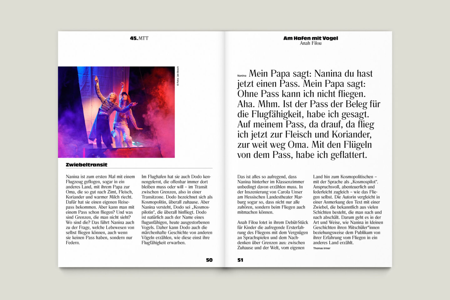 Programmbroschur Stücke 45 – Mülheimer Theatertage 2020 S. 50-51