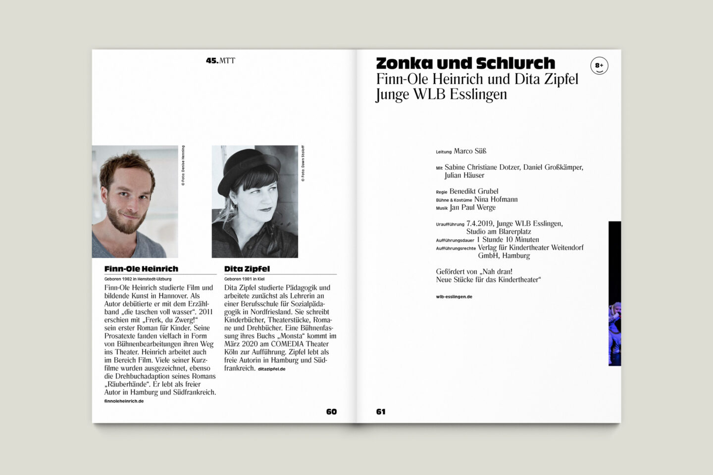 Programmbroschur Stücke 45 – Mülheimer Theatertage 2020 S. 60-61