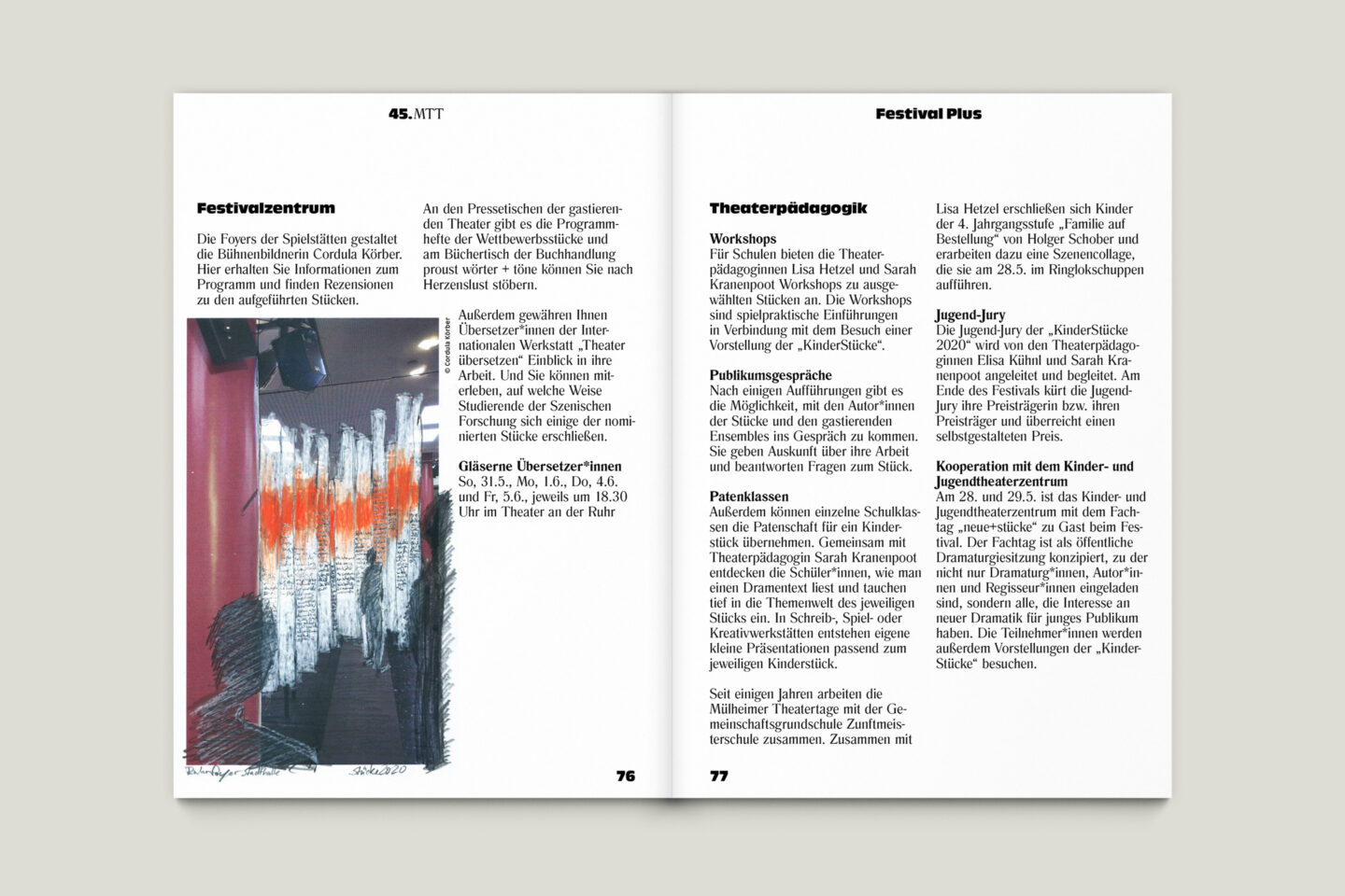 Programmbroschur Stücke 45 – Mülheimer Theatertage 2020 S. 76-77
